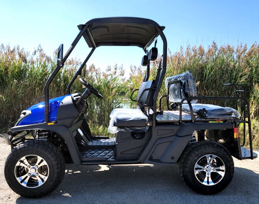 400cc GVX Gas Golf Cart UTV 4x4 With Rear Flip Seat Street Legal Light Package All Wheel Drive - BLUE