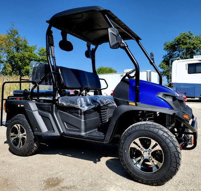 400cc GVX Gas Golf Cart UTV 4x4 With Rear Flip Seat Street Legal Light Package All Wheel Drive - BLUE