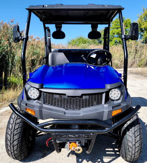 400cc GVX Gas Golf Cart UTV 4x4 With Rear Flip Seat Street Legal Light Package All Wheel Drive - BLUE