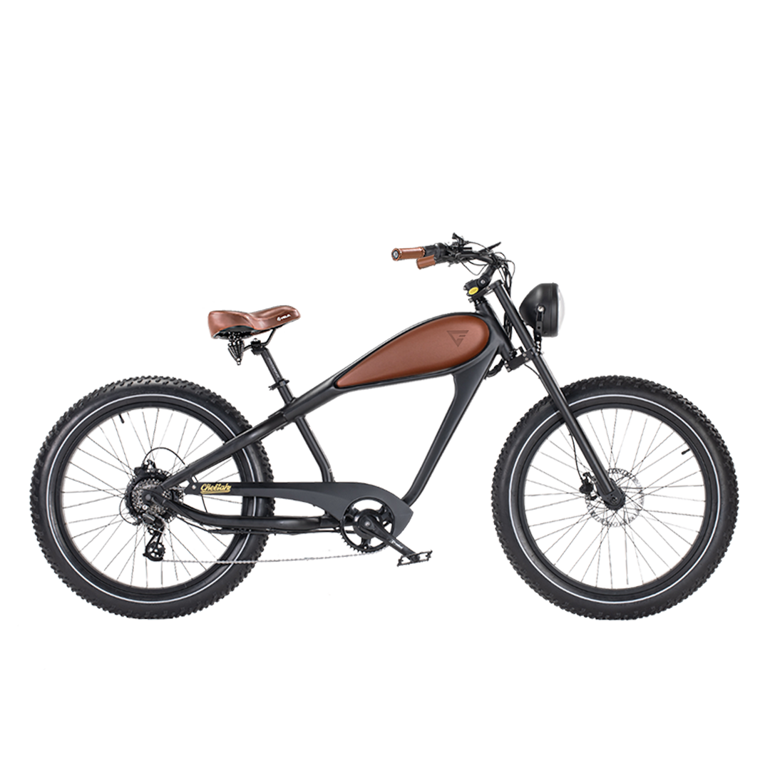 Revi Bikes Cheetah Fat‑Tire Electric Cafe Racer Bike 48v 17.5Ah 60 Mile Range 28mph - 100% Financing Available