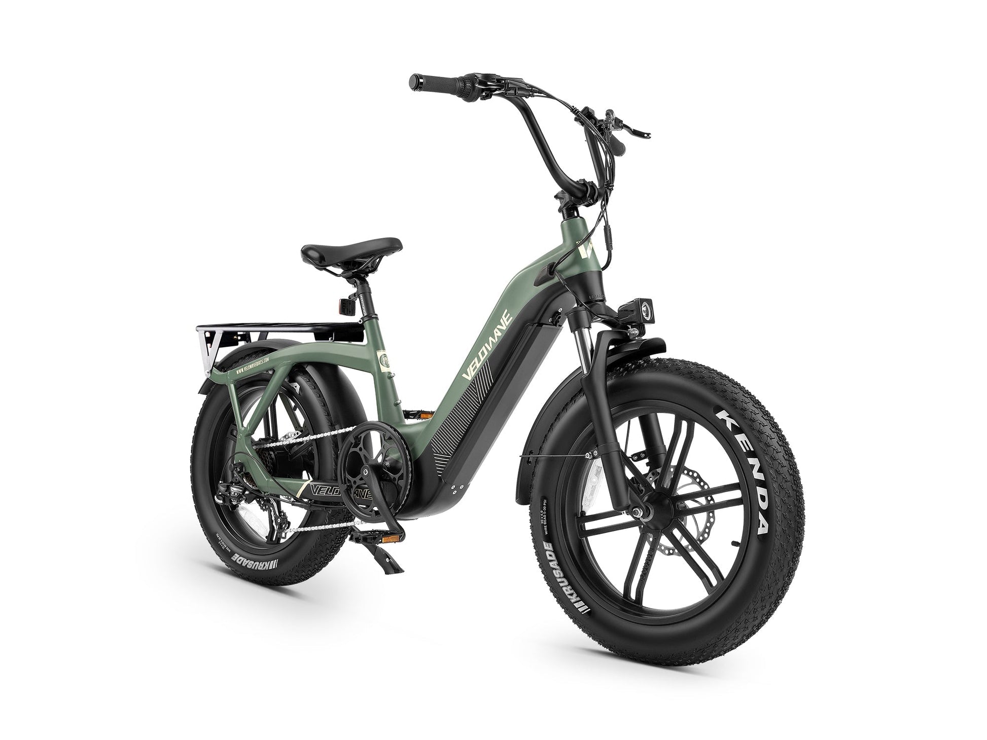 Velowave Pony Compact Step-Thru Fat Tire Electric Bike - 48V 15Ah 750W, 25 MPH, Range 40 Miles, Hydraulic Suspension, Dual Hydraulic Brakes - 100% Financing Available!