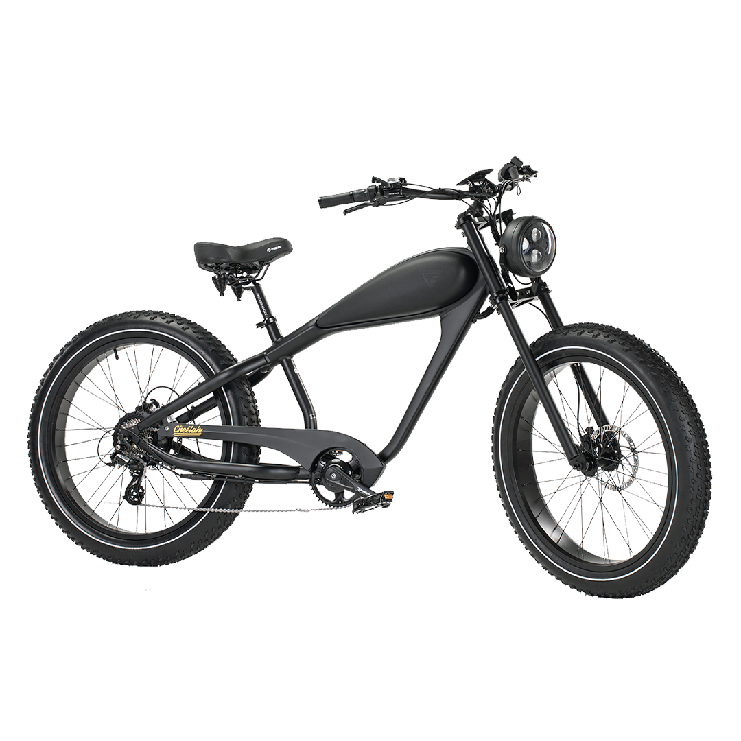 Revi Bikes Cheetah Fat‑Tire Electric Cafe Racer Bike 48v 17.5Ah 60 Mile Range 28mph - 100% Financing Available