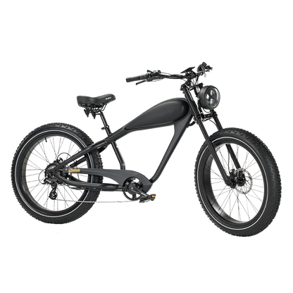 Revi Bikes Cheetah Fat‑Tire Electric Cafe Racer Bike 48v 17.5Ah 60 Mile Range 28mph - 100% Financing Available