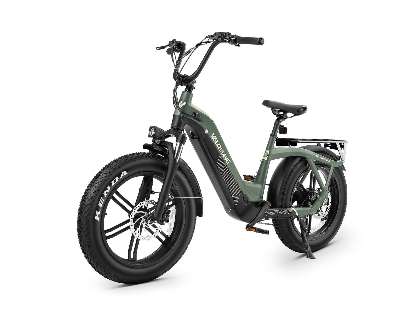 Velowave Pony Compact Step-Thru Fat Tire Electric Bike - 48V 15Ah 750W, 25 MPH, Range 40 Miles, Hydraulic Suspension, Dual Hydraulic Brakes - 100% Financing Available!