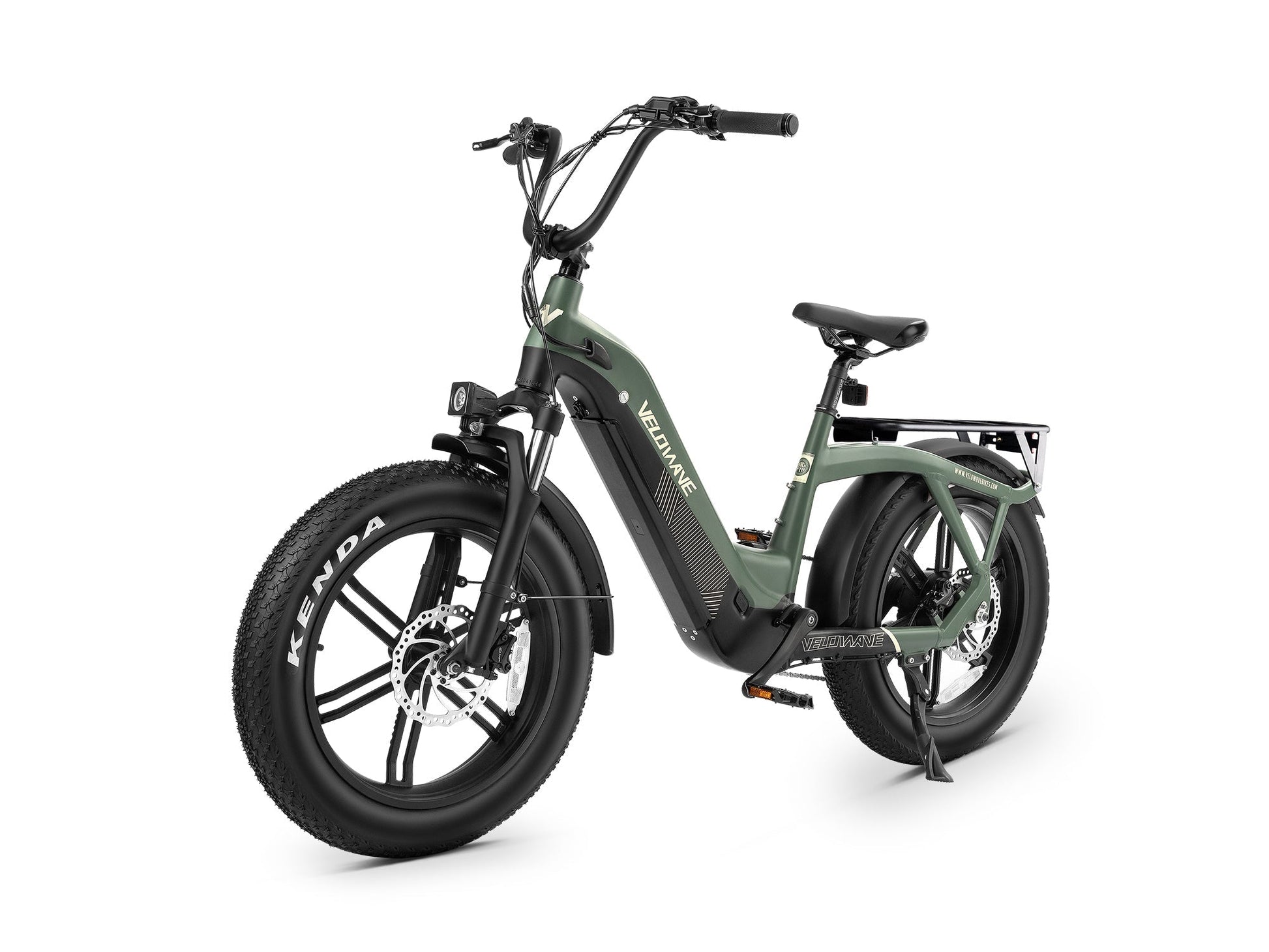 Velowave Pony Compact Step-Thru Fat Tire Electric Bike - 48V 15Ah 750W, 25 MPH, Range 40 Miles, Hydraulic Suspension, Dual Hydraulic Brakes - 100% Financing Available!