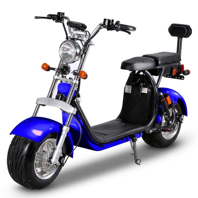 SoverSky | SL1.0P Fat Tire Chopper Scooter | 2000W 60V Dual Battery - Black 20Ah-SL1.0