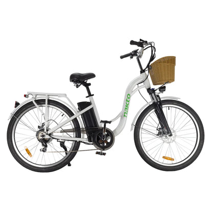 NAKTO CAMEL 2 Step-Thru 26" - 48V,  10Ah, 500W Hub Motor Electric Cruiser Bike - 100% Financing Available! White
