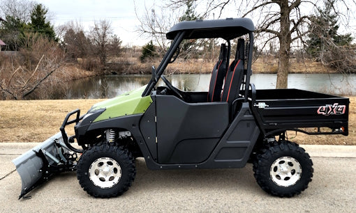 800cc UTV 2 Seater Golf Cart 4x4 Utility Vehicle EFI W/Dump with Plow - Avalanche 800 Green