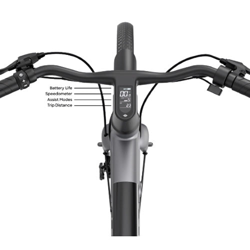 Bird - A-Frame eBike, 500Watt Motor Electric Bike, 50mi Max Range, Embedded Dash Display, Removable Battery, and App Compatible Moped With Pedals 182 - Grey