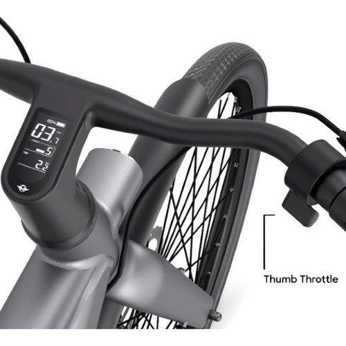 Bird - A-Frame eBike, 500Watt Motor Electric Bike, 50mi Max Range, Embedded Dash Display, Removable Battery, and App Compatible Moped With Pedals 182 - Grey