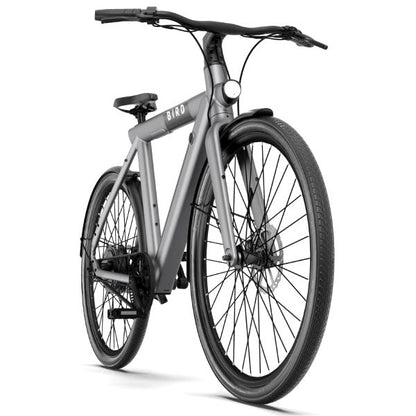 Bird - A-Frame eBike, 500Watt Motor Electric Bike, 50mi Max Range, Embedded Dash Display, Removable Battery, and App Compatible Moped With Pedals 182 - Grey