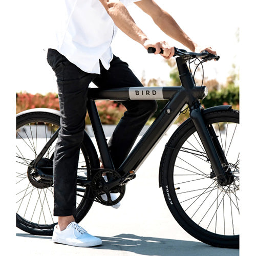 Bird - A-Frame eBike, 500Watt Motor Electric Bike, 50mi Max Range, Embedded Dash Display, Removable Battery, and App Compatible Moped With Pedals 182 - Grey