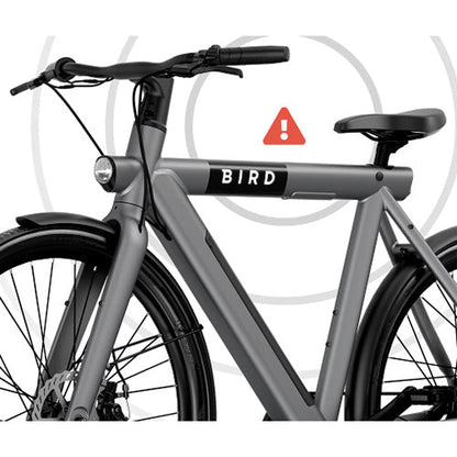Bird - A-Frame eBike, 500Watt Motor Electric Bike, 50mi Max Range, Embedded Dash Display, Removable Battery, and App Compatible Moped With Pedals 182 - Grey