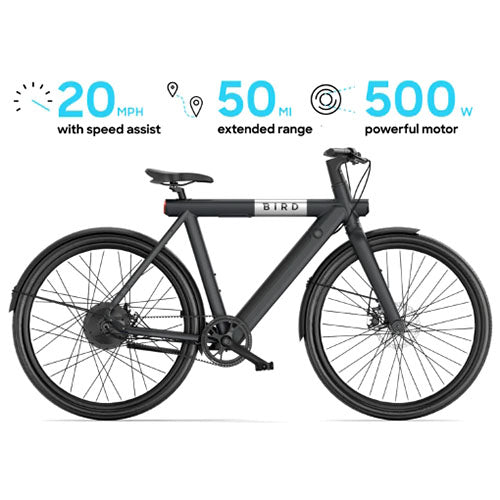 Bird - A-Frame eBike, 500Watt Motor Electric Bike, 50mi Max Range, Embedded Dash Display, Removable Battery, and App Compatible