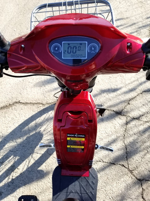 Chopstick 48 Volt 500W Electric Bicycle Scooter Moped Bike With Pedals - BLW CHOPSTICK - 182 - Red