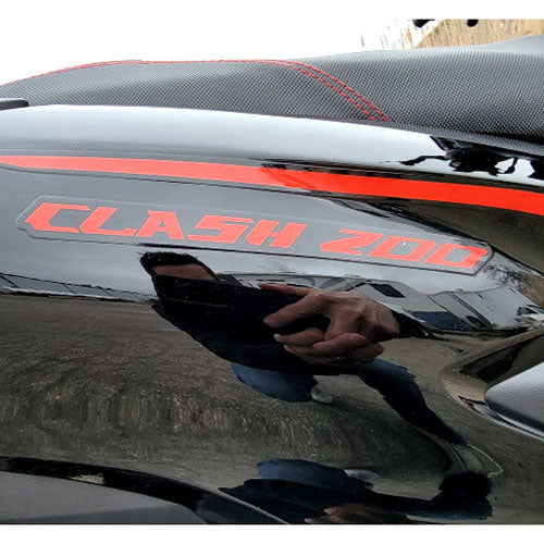 200cc 4 Stroke EFI Gas Moped Scooter W/ LED Lights - CLASH 200 BLACK Without Pedals 182