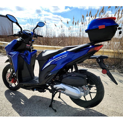 200cc 4 Stroke EFI Gas Moped Scooter W/ LED Lights - CLASH 200 BLUE Without Pedals 182