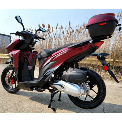 200cc 4 Stroke EFI Gas Moped Scooter W/ LED Lights - CLASH 200 RED Without Pedals 182