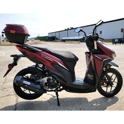 200cc 4 Stroke EFI Gas Moped Scooter W/ LED Lights - CLASH 200 RED Without Pedals 182