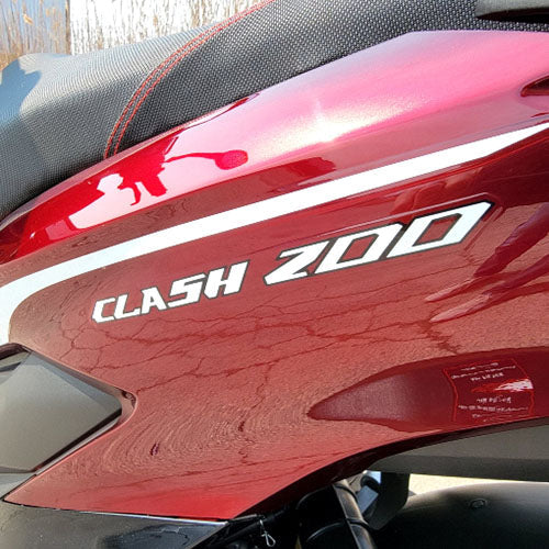 200cc 4 Stroke EFI Gas Moped Scooter W/ LED Lights - CLASH 200 RED Without Pedals 182