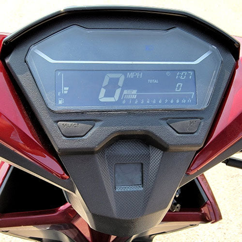 200cc 4 Stroke EFI Gas Moped Scooter W/ LED Lights - CLASH 200 RED Without Pedals 182