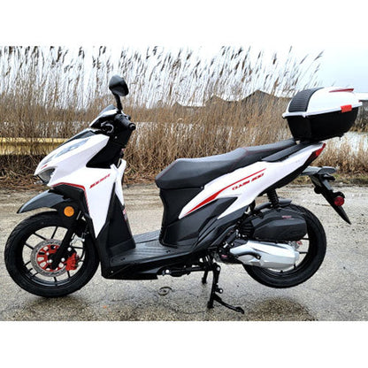 200cc 4 Stroke EFI Gas Moped Scooter W/ LED Lights - CLASH 200 WHITE Without Pedals 182