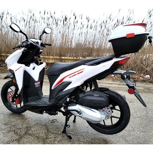 200cc 4 Stroke EFI Gas Moped Scooter W/ LED Lights - CLASH 200 WHITE Without Pedals 182