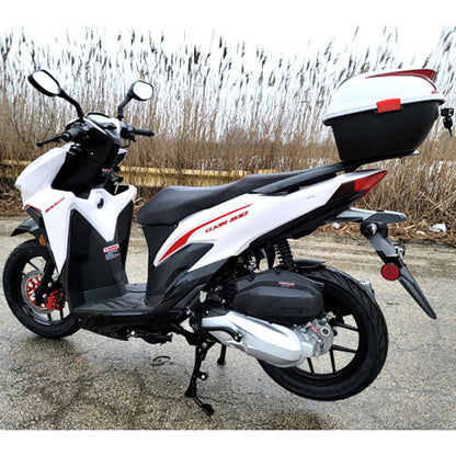 200cc 4 Stroke EFI Gas Moped Scooter W/ LED Lights - CLASH 200 WHITE Without Pedals 182