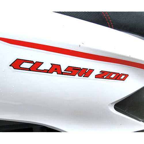 200cc 4 Stroke EFI Gas Moped Scooter W/ LED Lights - CLASH 200 WHITE Without Pedals 182