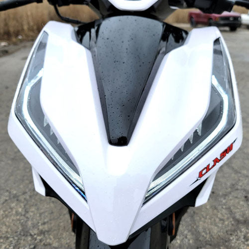 200cc 4 Stroke EFI Gas Moped Scooter W/ LED Lights - CLASH 200 WHITE Without Pedals 182