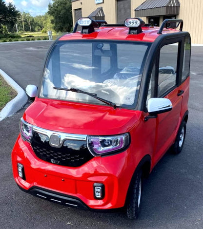 Four Passenger Electric Golf Car Small LSV Low Speed Vehicle Golf Cart 4 Seater 60v Coco Coupe Scooter Car - Red