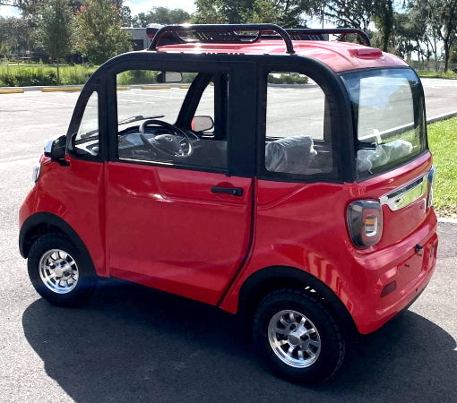 Four Passenger Electric Golf Car Small LSV Low Speed Vehicle Golf Cart 4 Seater 60v Coco Coupe Scooter Car - Red