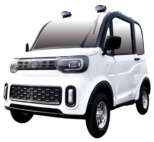 LE Coco Coupe Red Electric Golf Car Small LSV Low Speed Vehicle Golf Cart 4 Seater 60v Scooter Car - White