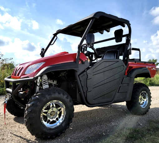 650cc 4x4 UTV 4 Seater Golf Cart Contender Edition Utility Vehicle EFI W/Upgraded Rims & Rear Seat - Comrade 650
