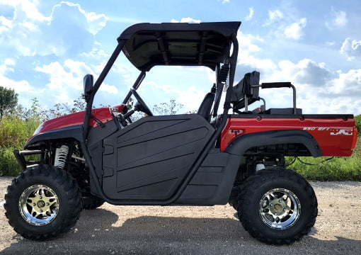 650cc 4x4 UTV 4 Seater Golf Cart Contender Edition Utility Vehicle EFI W/Upgraded Rims & Rear Seat - Comrade 650