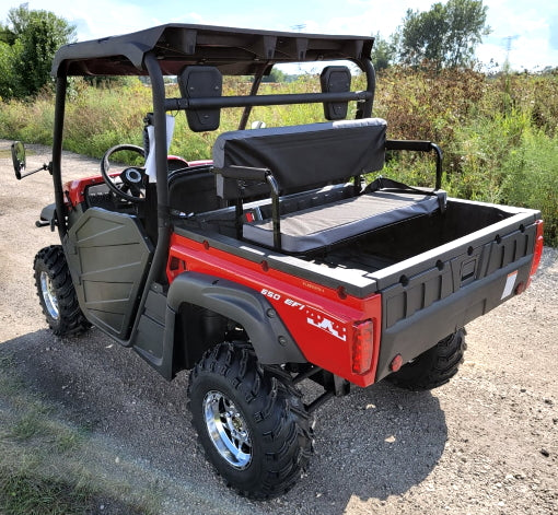 650cc 4x4 UTV 4 Seater Golf Cart Contender Edition Utility Vehicle EFI W/Upgraded Rims & Rear Seat - Comrade 650
