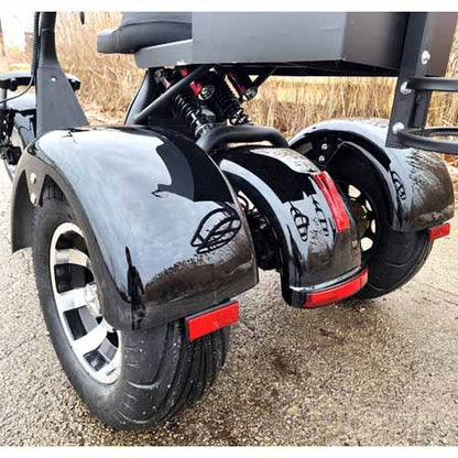 2000W Electric Fat Tire Trike 60V 3 Wheel Scooter Moped Bike w/ Golf Rack Like CityCoco Bike - CT-3G - BLACK