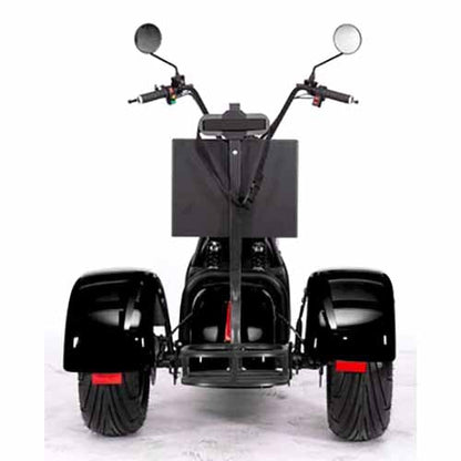 2000W Electric Fat Tire Trike 60V 3 Wheel Scooter Moped Bike w/ Golf Rack Like CityCoco Bike - CT-3G - BLACK