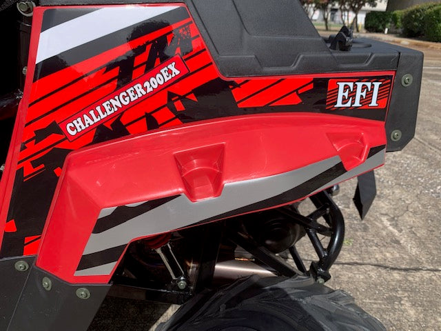 TrailMaster Challenger 200EX EFI UTV Deluxe, Windshield, Push Bar, Chrome Rims, Light bar included