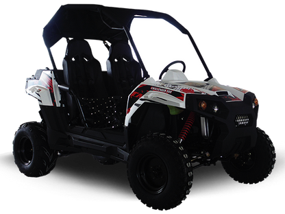 Trailmaster Challenger 300E EFI UTV / side-by-side, 52 Inch Wide, High Back Seats, CVT trans, Intergrated Hitch, Cargo Area, Bimini Top
