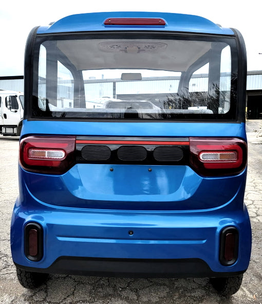 LE Doorless Coco Coupe Electric Golf Car Small LSV Low Speed Vehicle Golf Cart 4 Seater 60v Scooter Car - BEACH EDITION - BLUE