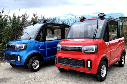 Four Passenger Red Electric Golf Car Small LSV Low Speed Vehicle Golf Cart 4 Seater 60v Coco Coupe Scooter Car With AC & Heat