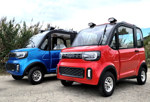 LE Doorless Coco Coupe Electric Golf Car Small LSV Low Speed Vehicle Golf Cart 4 Seater 60v Scooter Car - BEACH EDITION - BLUE