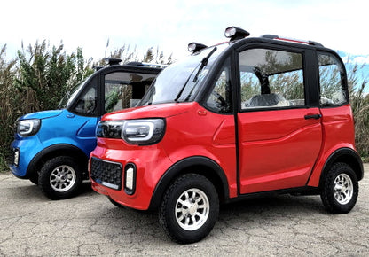 LE Doorless Coco Coupe Electric Golf Car Small LSV Low Speed Vehicle Golf Cart 4 Seater 60v Scooter Car - BEACH EDITION - BLUE