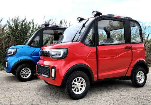 LE Doorless Coco Coupe Electric Golf Car Small LSV Low Speed Vehicle Golf Cart 4 Seater 60v Scooter Car - BEACH EDITION - BLUE