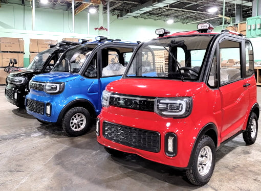LE Doorless Coco Coupe Electric Golf Car Small LSV Low Speed Vehicle Golf Cart 4 Seater 60v Scooter Car - BEACH EDITION - BLUE