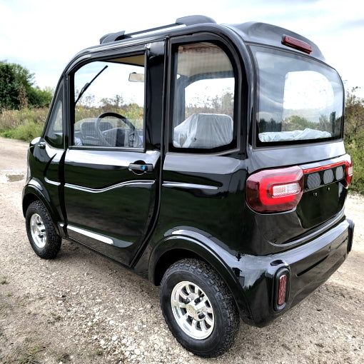 LE Coco Coupe Blackout Electric Golf Car Small LSV Low Speed Vehicle Golf Cart 4 Seater 60v Scooter Car - Black on Black
