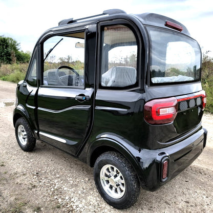 LE Coco Coupe Blackout Electric Golf Car Small LSV Low Speed Vehicle Golf Cart 4 Seater 60v Scooter Car - Black on Black