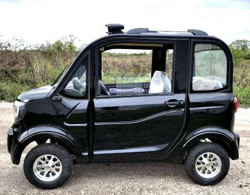 LE Coco Coupe Blackout Electric Golf Car Small LSV Low Speed Vehicle Golf Cart 4 Seater 60v Scooter Car - Black on Black