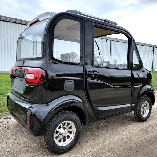 LE Coco Coupe Blackout Electric Golf Car Small LSV Low Speed Vehicle Golf Cart 4 Seater 60v Scooter Car - Black on Black